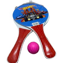 Carnivalland Beach Ball Sahil Havuz Ahşap Plaj Tenis Raketi ve Kaliteli Top Fileli Set (2 Raket + 1 Top)