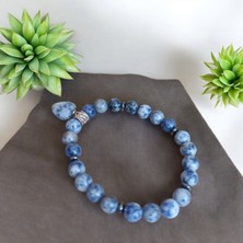 Mga Doğaltaş Sodalit Bileklil Sodalit Taşı Hematit Taşı Doğal Taş Bileklik Kalpli Sodalit Bileklik