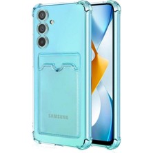 HANPORIUM Samsung Galaxy A15 Kılıf Darbe Emici Köşe Korumalı Kartlıklı Cüzdanlı Silikon Kapak