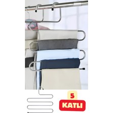 Vekorr 5 Katlı Pantolon Elbise Eşarp Havlu Kravat Askısı Metalik Askı Dolap Içi Düzenleyici