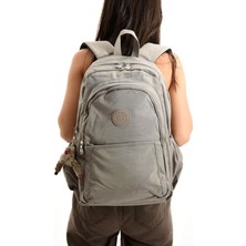 Çanta Trend Sanmorris Unisex Suya Dayanıklı Krinkıl Kumaş Çok Gözlü Büyük Boy Okul ve Sırt Çantası