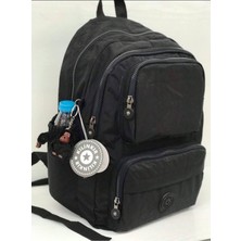 Çanta Trend Kılinkır Çok Gözlü Suya Dayanıklı Kumaş  Orta Boy Siyah Okul Çantası