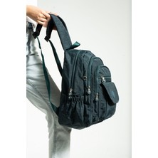 Çanta Trend Mega Boy Petrol Yeşili Unisex Ayarlanabilir Ortapedik Askılı 9 Gözlü Laptop Bölmeli Okul Çantası