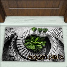 Colorix Carpet Merdiven Desenli Dekoratif Kapı Önü Paspası No: 1081