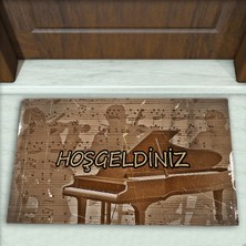 Piyano Desenli Dekoratif Kapı Önü Paspası No: 1091