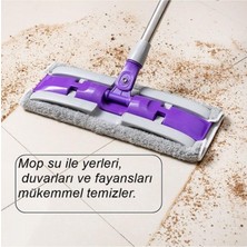 125CM 16CM Boyutunda Mor Paspas Mop Mikrofiber Teleskopik Yedek Bezli 180°DÖNEBILEN Balkon Cam Silme Yer Fayans Duvar