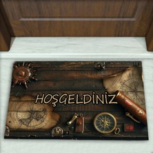 Colorix Carpet Korsan Desenli Dekoratif Kapı Önü Paspası No: 1796