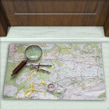 Harita Desenli Dekoratif Kapı Önü Paspası No: 1381