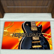Gitar Desenli Dekoratif Kapı Önü Paspası No: 1351
