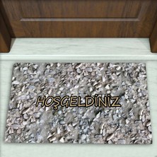 Colorix Carpet Taş Desenli Dekoratif Kapı Önü Paspası No: 1087
