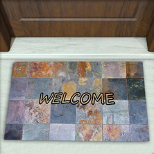Colorix Carpet Mermer Desenli Dekoratif Kapı Önü Paspası No: 1545