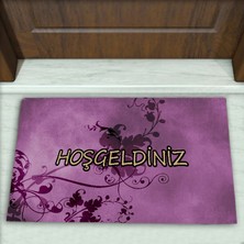 Colorix Carpet Çiçek Desenli Dekoratif Kapı Önü Paspası No: 1173