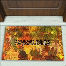 Yaprak Desenli Dekoratif Kapı Önü Paspası No: 1544