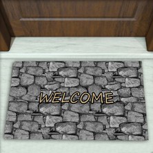 Colorix Carpet Taş Desenli Dekoratif Kapı Önü Paspası No: 1228