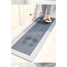 Destpak 40X120CM Su Emici Kaymaz Tabanlı Banyo Paspası - Mutfak Tezgah Önü Paspası - Uzun Kaymaz Paspas