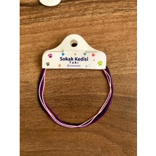 Sokak Kedisi Tasarım Üçlü Kombin Basic Ip Bileklik (Pembe-Mor-Siyah)