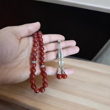 Mga Doğaltaş Akik Tesbih 33'lük Tesbih Akik Taşı Tesbih Sertifikalı Gerçek Akik Taşı