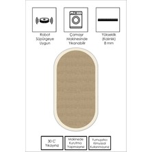 Lavita Home Makinede Yıkanabilir Kaymaz Taban Leke Tutmaz Oval Yolluk Ev Dekorasyonu Için Hasırlı Kesme Yolluk