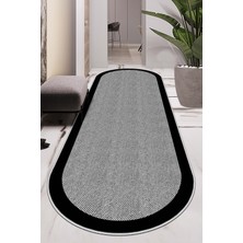 Confidence Home Makinede Yıkanabilir Kaymaz Taban Leke Tutmaz Oval Yolluk Ev Dekorasyonu Için Gri Kesme Yolluk