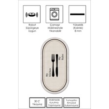 Confidence Home Makinede Yıkanabilir Kaymaz Taban Leke Tutmaz Bej Oval Mutfak Halısı Mutfak Kesme Yolluk