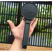 Carnivalland Siyah Ayarlanabilir 5 Fonksiyonlu Basınçlı Turbo El Duş Başlığı Ultra Lüx Düz Spa