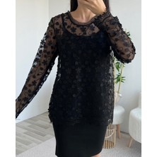 Patuta Butik Siyah Işlemeli Tasarım Bluz