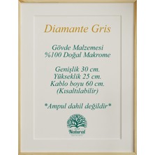 Yutedekor E27 Diamante Gris Avize, Gri Avize, Bohem Avize, Rustik Avize, Makrome Avize 1 30 x 60 Mutfak Metal