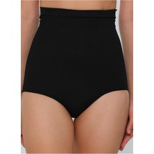TECHNO 8Q Siyah Yüksek Bel Göğüs Altı Silikonlu Underbust Alt Karın Göbek Toparlayıcı Inceltici Slip Korse