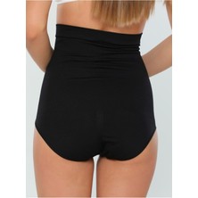 TECHNO 8Q Siyah Yüksek Bel Göğüs Altı Silikonlu Underbust Alt Karın Göbek Toparlayıcı Inceltici Slip Korse