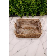 Ocean Point El Yapımı Doğal Muz Lifi Sepet 23x32x16 Cm Banyo, Mutfak, Oturma Odası, Yatak Odası Için Oceanpoint