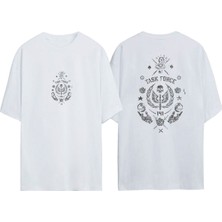 Youwinner Unisex Task Force 141 Tasarım Baskılı Pamuk Beyaz Oversize T-Shirt