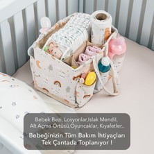 Meleni Baby Çok Amaçlı Bölmeli Bebek Bakım Çantası Baby Hastane Çantası Gözlü Bebek Bakım Organizeri