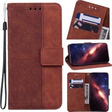 Bdt Shop Onur Için Flip Case 200 5g Kickstand Özelliği Geometrik Kabartmalı Flip Folio (Yurt Dışından)