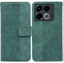 Bdt Shop Infinix Not 40 4g Premium Pu Deri Flip Folio Geometrik Için Flip Case (Yurt Dışından)