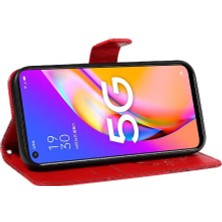 Bdt Shop Oppo Için Flip Case A93 5G/A74 5G/A54 5g Ayrılabilir El Kayışı Kabartmalı (Yurt Dışından)