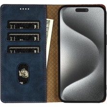 Bdt Shop IPhone 15 Pro Için Flip Case Yan Cep Manyetik Kapatma Kart Yuvaları Anti (Yurt Dışından)