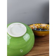 Qtahya Home Dantel Kase 15 cm Çini Otantik Desen 3 Parça El Yapımı