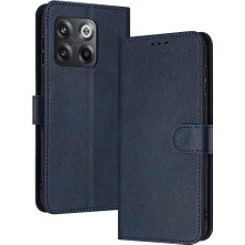 Manyi Mall Oneplus 10T Için Flip Case 5g Kickstand Saf Renk Toka Pu Deri ile (Yurt Dışından)