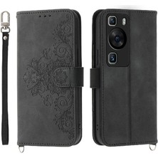 Manyi Mall Huawei P60 Kabartmalı Çoklu Kredi Kartı Yuvaları Bileklik Için Flip Case (Yurt Dışından)