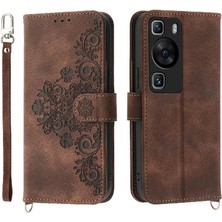 Manyi Mall Huawei P60 Kabartmalı Çoklu Kredi Kartı Yuvaları Bileklik Için Flip Case (Yurt Dışından)