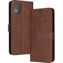 Manyi Mall Toka Kickstand Pu Deri ile Nokia C02 Saf Renk Için Flip Case (Yurt Dışından)