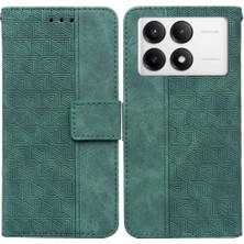 Manyi Mall Xiaomi Poco F6 Pro Için Geometrik Kabartmalı Flip Case Folio Cüzdan Pu (Yurt Dışından)