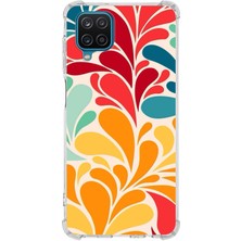 Printify Samsung Galaxy A12 Uyumlu Retro Color 5 Baskılı Şeffaf Köşe Korumalı Antişok Kılıf