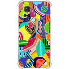 Printify Xiaomi Mi 10 T Uyumlu Retro Color 6 Baskılı Şeffaf Köşe Korumalı Antişok Kılıf