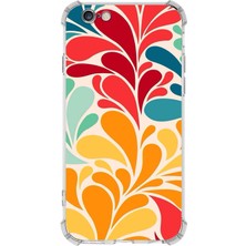Printify Apple iPhone 6s Plus Uyumlu Retro Color 5 Baskılı Şeffaf Köşe Korumalı Antişok Kılıf