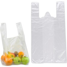 Selfex Tek Kullanımlık Market Atlet Torba Poşet - Orta Boy - Şeffaf - 200 Adetlik 5 Rulo -1000 Torba