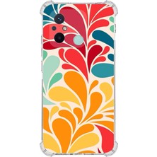 Printify Xiaomi Redmi 12C Uyumlu Retro Color 5 Baskılı Şeffaf Köşe Korumalı Antişok Kılıf