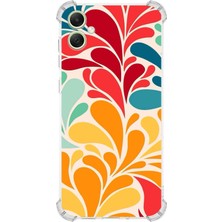 Printify Samsung Galaxy A05 Uyumlu Retro Color 5 Baskılı Şeffaf Köşe Korumalı Antişok Kılıf
