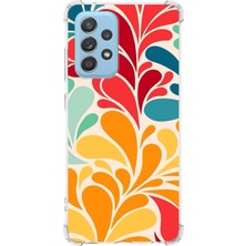 Printify Samsung Galaxy A52 Uyumlu Retro Color 5 Baskılı Şeffaf Köşe Korumalı Antişok Kılıf