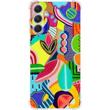 Printify Samsung Galaxy A54 Uyumlu Retro Color 6 Baskılı Şeffaf Köşe Korumalı Antişok Kılıf